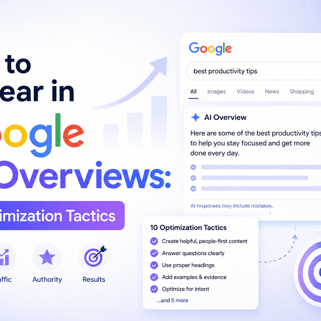 How to Appear in Google AI Overviews: 10 Optimization Tactics for 2026