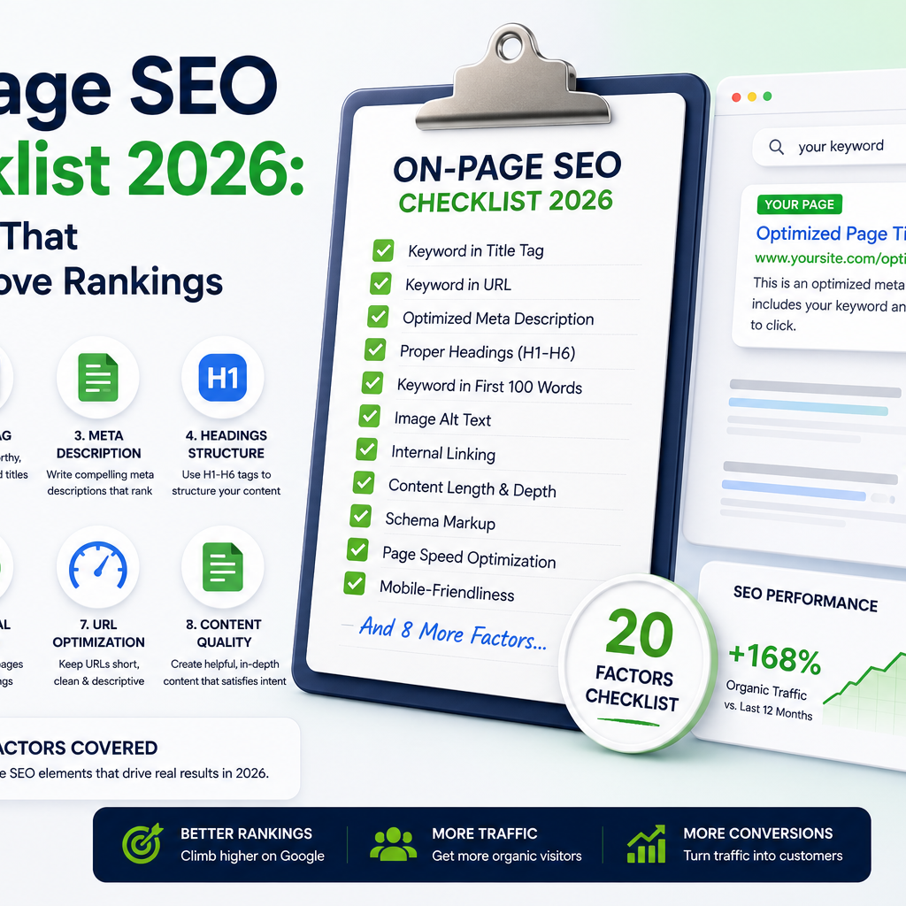 On-Page SEO Checklist 2026: 20 Factors That Actually Move Rankings